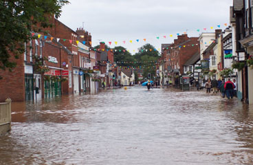 Teme street in flood