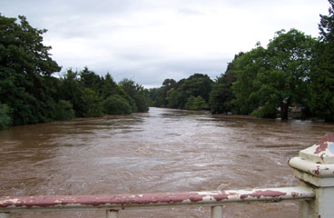 The river Teme in full flood